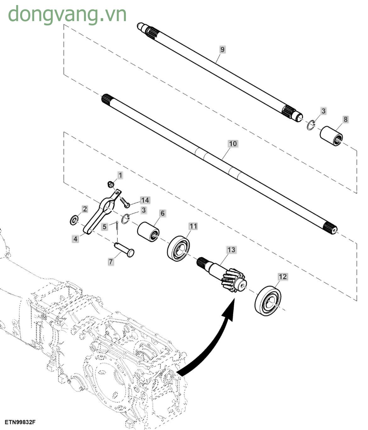 PTO Input Shaft, Dual Clutch, Single PTO - ST767628